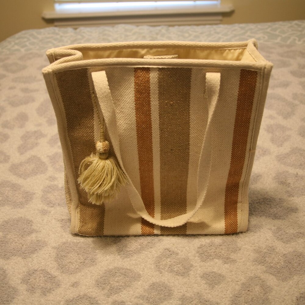 Universal Threads Over the Shoulder Book Bag, Cream/Tan